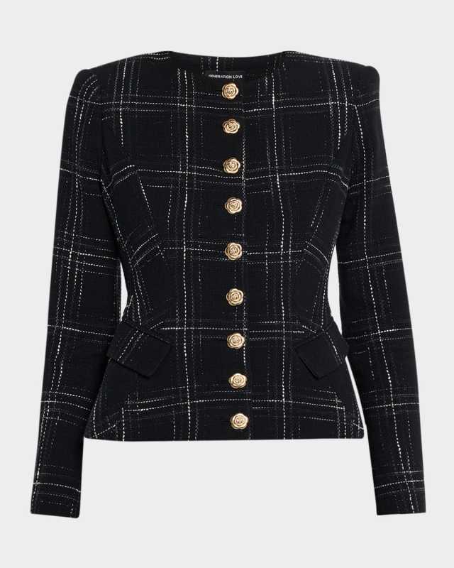 Ophelia Tweed Windowpane Jacket